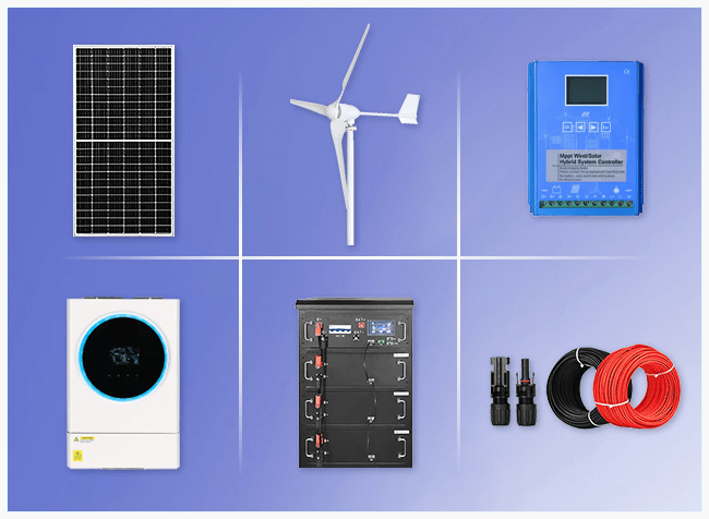 Hệ thống lai điện gió - mặt trời 5KW